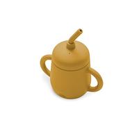Tasse Anti-goutte et paille pour bébé en silicone ocre