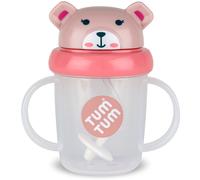Tasse antifuite avec paille lestée Ourson Rose (200 ml)