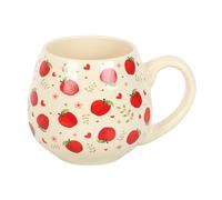 Tasse arrondie à imprimé pomme, motif charmant pomme, capacité de 550 ml, parfaite pour le thé, le café et le chocolat chaud, idéale pour les matins douillets, cadeau attentionné pour les enseignants