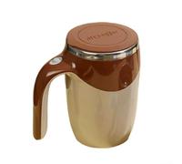 Tasse auto-mélangeuse contrôlée par induction en acier inoxydable 304 et polypropylène pour une fiabilité à long terme (marron)