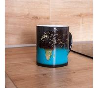 Mad Monkey Tasse avec carte du monde - Tasse à changement de couleur jour et nuit