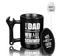 Tasse avec clé à molette et poignée pour la fête des pères - Cadeau d'anniversaire personnalisé pour homme, grand-père, mari, papa, Noël, anniversaire de mariage - If Dad Can't Fix It We're All