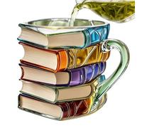 Tasse avec design de livre peint | Verre à thé innovant pour boissons chaudes et froides | Tasse pour amateurs de livres - Pour les lecteurs, écrivains et amateurs de livres pour café, vin, lait