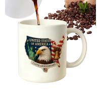Tasse avec drapeau américain - Tasse commémorative du 250e anniversaire des États-Unis 1776-2026 - Tasse commémorative avec drapeau américain - Vaisselle patriotique en céramique - Cadeau souvenir de