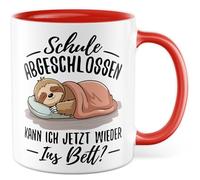 Tasse avec inscription en allemand « Abitur », cadeau d'école, puis-je maintenant retourner au lit ? Tasse à café 330 ml en céramique - Diplôme étudiant, paresseux, famille, petite amie