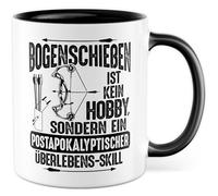 Tasse avec inscription en allemand - Cadeau tir à l'arc n'est pas un passe-temps - Tasse à café en céramique 330 ml - Idée cadeau pour les sports d'arc, les amateurs de sports d'arc, flèche et arc