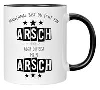 Tasse avec inscription en allemand « Du bist Mein Arsch Geschenk, Bürotasse drôle » Tasse à café Tasse à café Tasse humoristique pour homme pour anniversaire de mariage Saint-Valentin anniversaire