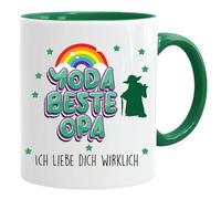 Tasse avec inscription en allemand « Yoda beste Opa. Ich liebe dich wirklich » Yoda, Baby Yoda, tasse de bureau, tasse à café amusante, tasse grand-père, tasse en faïence, tasse grand-père, tasse pour