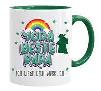 Tasse avec inscription en allemand « Yoda beste Papa. Ich liebe dich wirklich » Tasse Yoda, Baby Yoda, tasse de bureau drôle, tasse papa, tasse papa en grès, tasse papa 2023, tasse papa fils, tasse