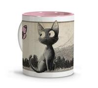 Tasse avec motif de chat de style anime. Tasses originales à offrir. Cadeaux geek pour femme. Cadeaux pour les amoureux des chats. Chavenas. Tasse d'automne Chat Jiji. Bangles Ingraçadas Tasse drôle