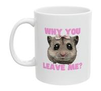 Tasse avec motif de hamster triste | Tasse de hamster avec visage triste | Tasse à café amusante en céramique de 325 ml avec motif de hamster triste qui fait rire tout le monde pour les femmes et les