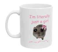 Tasse avec motif de hamster triste | Tasse de hamster avec visage triste | Tasse à café amusante en céramique de 325 ml avec motif de hamster triste qui fait rire tout le monde pour les femmes et les