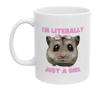 Tasse avec motif de hamster triste | Tasse de hamster avec visage triste | Tasse à café amusante en céramique de 325 ml avec motif de hamster triste qui fait rire tout le monde pour les femmes et les