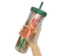 Tasse Avec Paille Et Couvercle Pour Adultes Bouteille D'eau Avec Infuseur à Fruits Bouteille D'eau Anti-Fuite Tasse à Boire Transparente De 800 Ml Avec Paille Pour Café Glacé Aux Fruits Bubble Tea