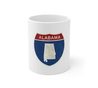 Tasse avec panneau d'État de l'Alabama - Parfait pour les collectionneurs de souvenirs, les cadeaux de voyage, les amateurs de café, la décoration d'intérieur, les amateurs de voyage