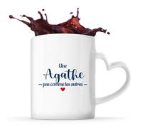 Tasse avec Poignée en Forme de Cœur Agathe pas comme les autres Mug