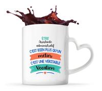 Tasse avec Poignée en Forme de Cœur Assistante administratif métier