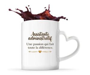 Tasse avec Poignée en Forme de Cœur Assistante administratif métier