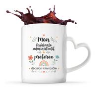 Tasse avec Poignée en Forme de Cœur Assistante administratif préférée Mug