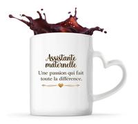 Tasse avec Poignée en Forme de Cœur Assistante maternelle métier passion