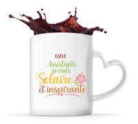 Tasse avec Poignée en Forme de Cœur Assistante sociale Solaire Inspirante
