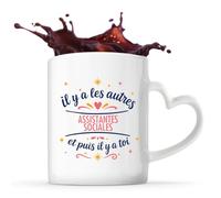 Tasse avec Poignée en Forme de Cœur Assistantes sociales les autres et toi