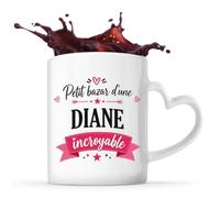 Tasse avec Poignée en Forme de Cœur Bazar Diane incroyable Mug pour Femme