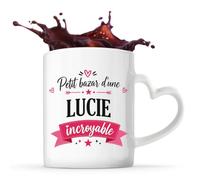 Tasse avec Poignée en Forme de Cœur Bazar Lucie incroyable Mug pour Femme