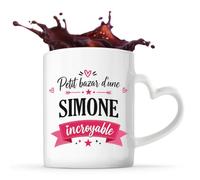 Tasse avec Poignée en Forme de Cœur Bazar Simone incroyable Mug pour Femme