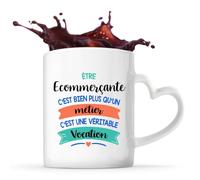 Tasse avec Poignée en Forme de Cœur Ecommerçante métier vocation Mug