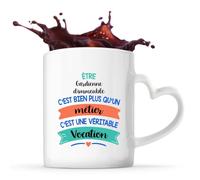 Tasse avec Poignée en Forme de Cœur Gardienne d'immeuble métier vocation