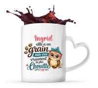 Tasse avec Poignée en Forme de Cœur Ingrid Chouette Grain Mug pour Femme
