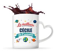 Tasse avec Poignée en Forme de Cœur Meilleure Cécile de l'univers Mug