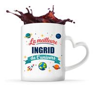 Tasse avec Poignée en Forme de Cœur Meilleure Ingrid de l'univers Mug
