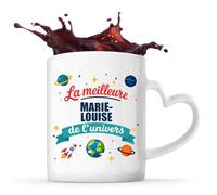 Tasse avec Poignée en Forme de Cœur Meilleure Marie-Louise de l'univers