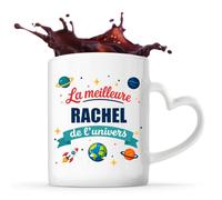 Tasse avec Poignée en Forme de Cœur Meilleure Rachel de l'univers Mug