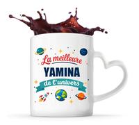Tasse avec Poignée en Forme de Cœur Meilleure Yamina de l'univers Mug