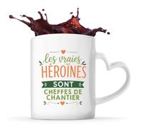 Tasse avec Poignée en Forme de Cœur Vraies Héroines Cheffes de chantier