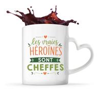 Tasse avec Poignée en Forme de Cœur Vraies Héroines Cheffes Mug pour Femme