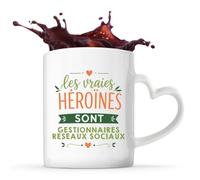 Tasse avec Poignée en Forme de Cœur Vraies Héroines Gestionnaires Réseaux