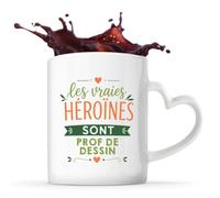 Tasse avec Poignée en Forme de Cœur Vraies Héroines Prof de dessin Mug
