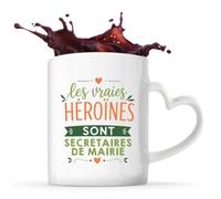 Tasse avec Poignée en Forme de Cœur Vraies Héroines Secrétaires de Mairie