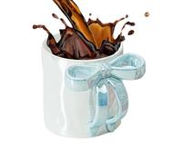 Tasse avec ruban, tasses à café esthétiques avec poignée en ruban, grande capacité, décoration maison élégante