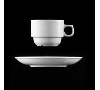 Tasse avec soucoupe basse 110 ml, porcelaine blanche, Prague, G. Benedikt