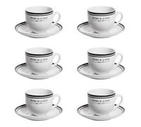 Tasse avec soucoupe Bistrot 22 cl (lot de 6) - Table Passion - Blanc - Porcelaine Blanc
