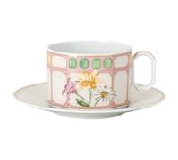Tasse avec soucoupe Idyllia, Porcelaine, Motif imprimé cristal, bouquet, Multicolore OS