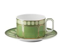 Tasse avec soucoupe Signum, Porcelaine, Verte OS