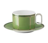 Tasse avec sous-tasse Signum, Porcelaine, Verte OS