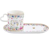 Tasse avec UT MON AMOUR coeurs & fleurs pour 320ml en porcelaine Easy Life