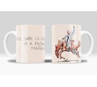 Tasse Bad Bunny « Nadie sait ce qui passera demain » - Cadeau pour les fans du chanteur Bad Bunny | Céramique 350 ml (Bad Banny - Cheval et Lettres)